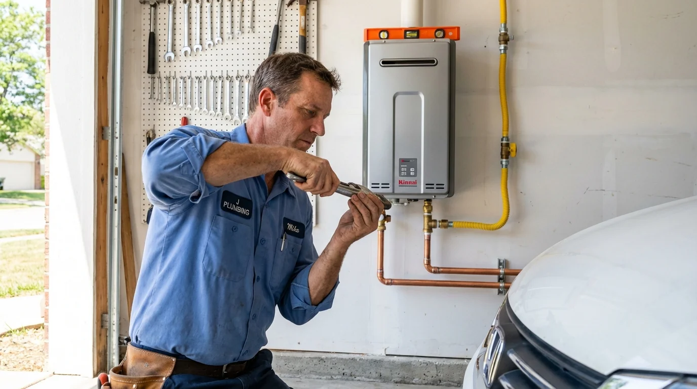 Tankless water heater installation by a Johns Plumbing LLC plumber in Butler